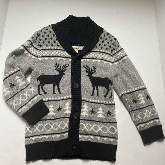 Reindeer Fair isle Cardigan Sweater - Picture 1 of 3